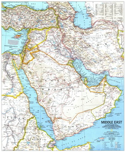 Арт.51513 Карта. Ближний восток, 1991 год