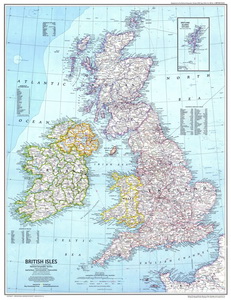 Арт.51514 Карта. Британские острова, 1979 год